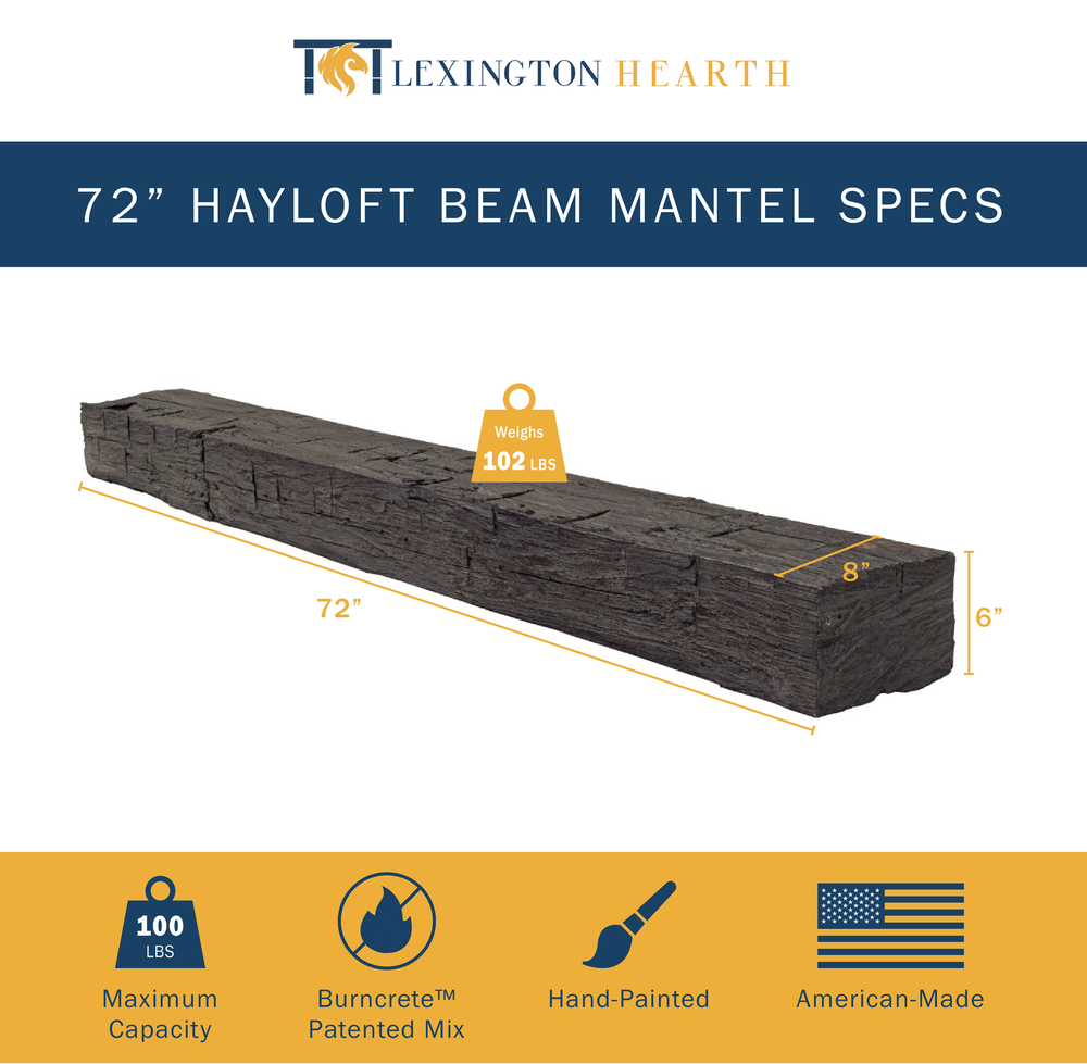 Lexington Hearth Hayloft Beam Mantel