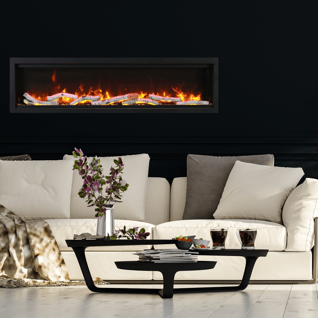 Amantii Symmetry Smart WiFi Linear Electric Fireplace