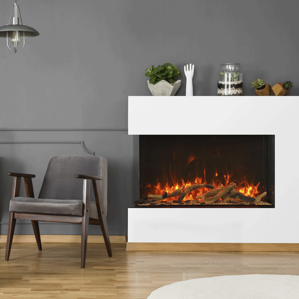 Amantii Tru-View Series Extra Tall Smart WiFi Linear Electric Fireplace