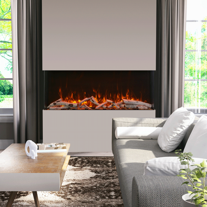 Amantii Tru-View Series Extra Tall Smart WiFi Linear Electric Fireplace