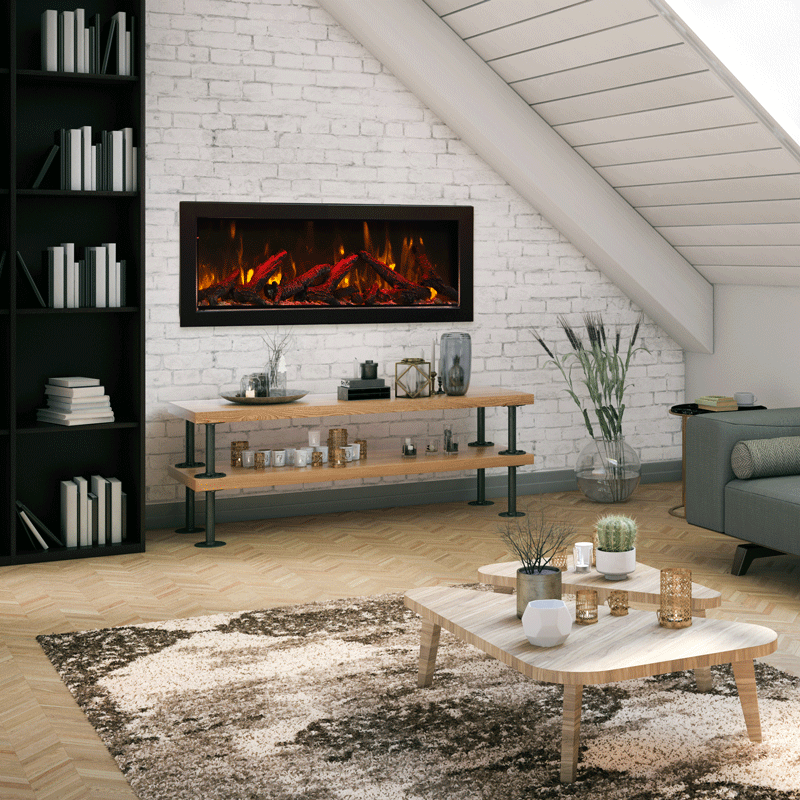 Amantii Panorama Deep Smart Linear Electric Fireplace Indoor/Outdoor