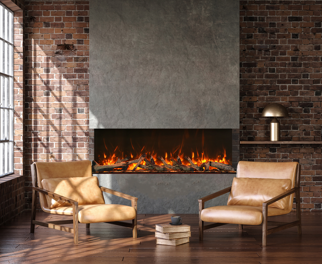 Amantii Tru-View Series Extra Tall Smart WiFi Linear Electric Fireplace