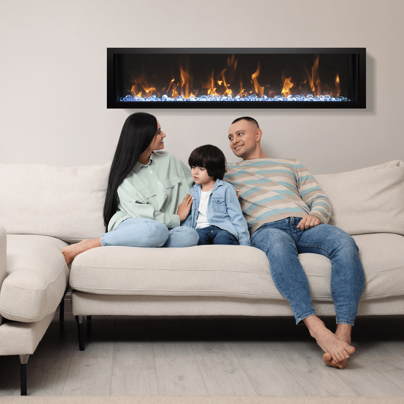Amantii Panorama Deep Smart Linear Electric Fireplace Indoor/Outdoor