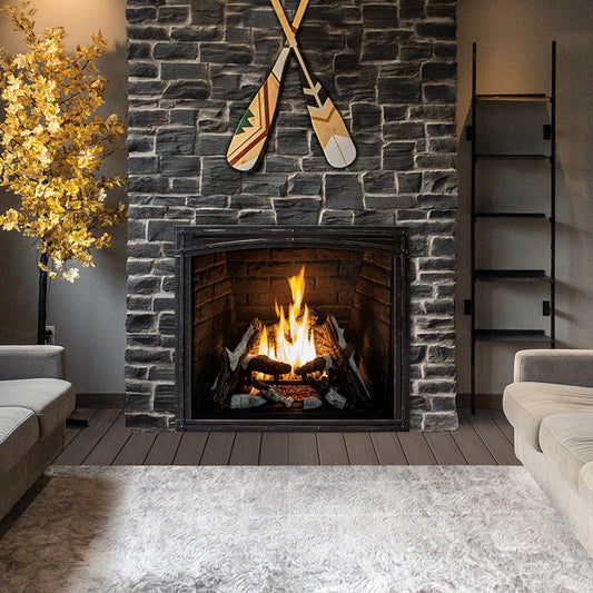 Urbana U37 Gas or Propane Fireplace w/ Traditional Log Set