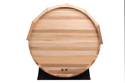 10 FT - Red Cedar Barrel Sauna with Porch 6-8 Person