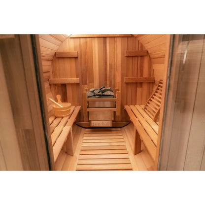 6 FT - Classic Red Cedar Barrel Sauna 4-6 Person