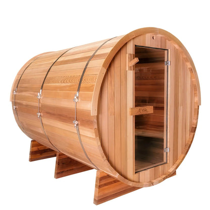 6 FT - Classic Red Cedar Barrel Sauna 4-6 Person