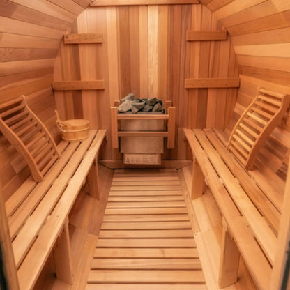 8 FT - Classic Red Cedar Barrel Sauna 6-8 Person