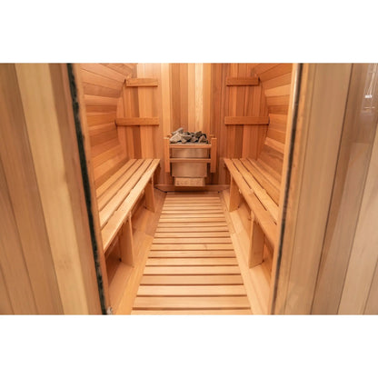 8 FT - Classic Red Cedar Barrel Sauna 6-8 Person