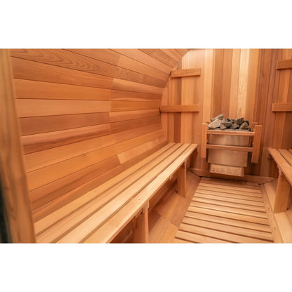 8 FT - Classic Red Cedar Barrel Sauna 6-8 Person