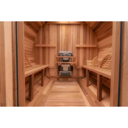 8 FT - Classic Red Cedar Barrel Sauna 6-8 Person