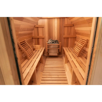 8 FT - Classic Red Cedar Barrel Sauna 6-8 Person