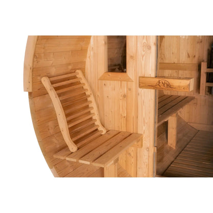 8 FT - Classic Thermowood Barrel Sauna 4-6 Person with Porch