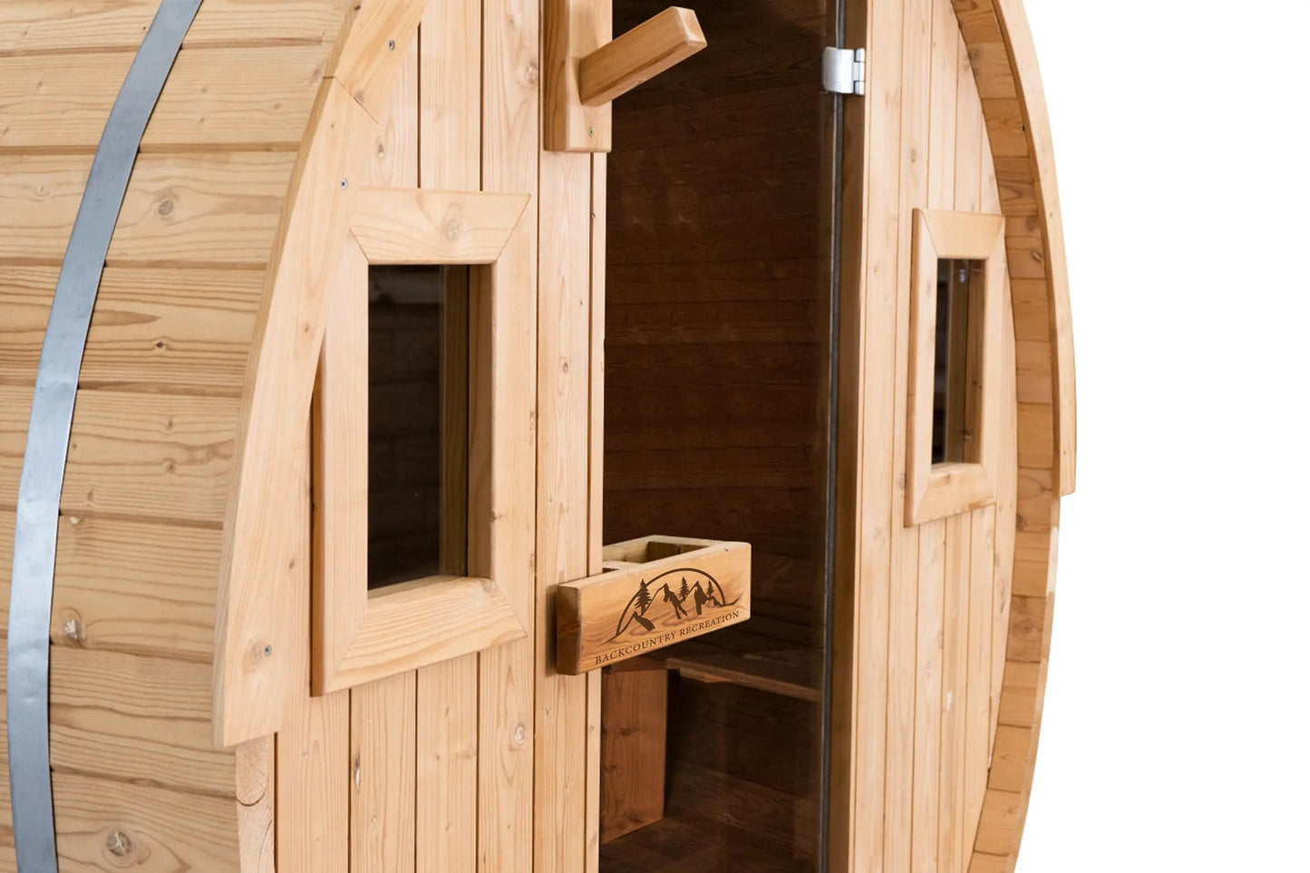 8 FT - Classic Thermowood Scenic View Barrel Sauna 6-8 Person