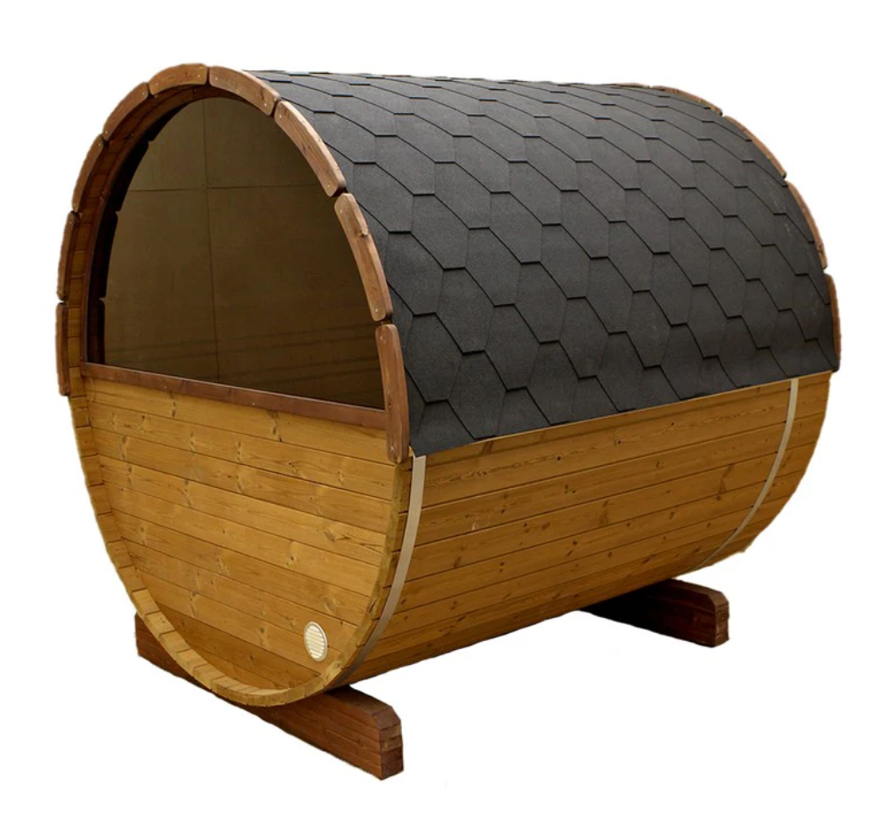 8 FT Thermowood Scenic View Barrel Sauna 6-8 Person (Extra Wide)