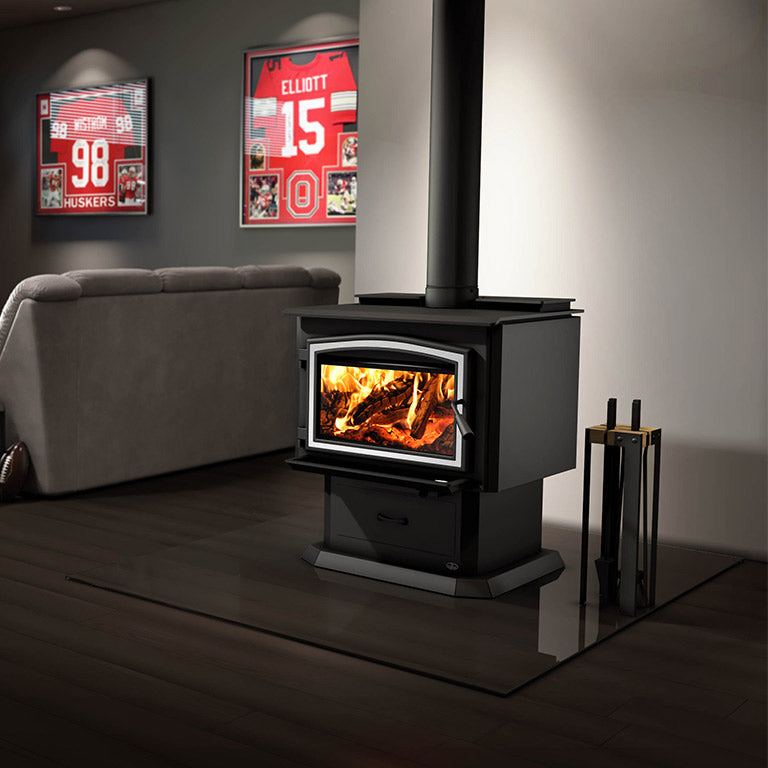 Osburn 3500 Freestanding Wood Stove Fireplace with Blower & Pedestal