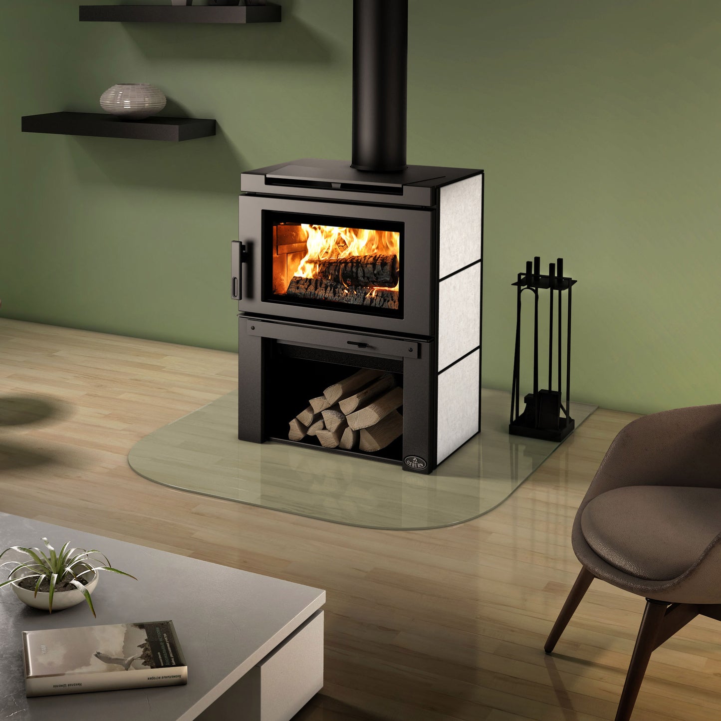 Osburn Matrix Freestanding Wood Stove Fireplace with Blower