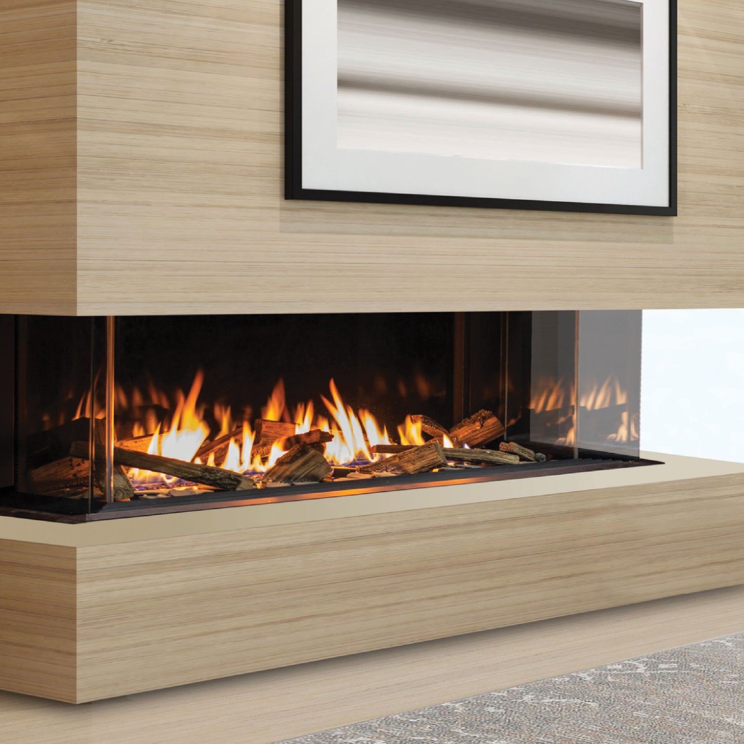 Urbana U Bay Screened Series Linear Gas or Propane Fireplace