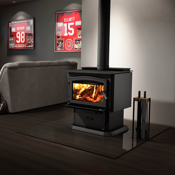 Osburn 3500 Freestanding Wood Stove Fireplace with Blower u0026 Pedestal –  Fireplaces by Cameron