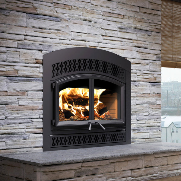Valcourt Waterloo Arched Faceplate Zero Clearance Wood Fireplace w